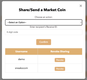 Share or Send a Market Coin to Someone Else